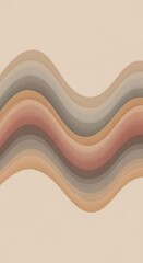 Soft layered wave patterns in warm earth tones across a neutral background.