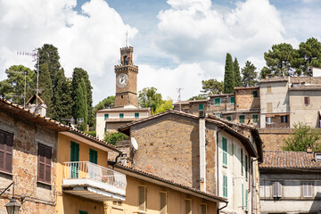bell tower in Acquapendente, province of Viterbo, Lazio, Italy