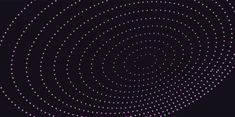 3D purple techno background. Big data visualization on dark space with dotted lines shape decoration. Modern graphic design element dots circle style concept for banner, flyer, card, cover or brochure