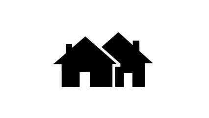 Obraz premium Simple two house outline icon