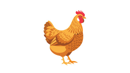 Fototapeta premium Detailed illustration of a healthy brown hen standing gracefully, showcasing its beautiful feathers and alert posture, perfect for farm and poultry themes.
