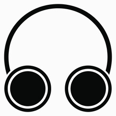 Headphones Icon in Simple Minimalist Design with Black Color on White Background for Mobile App