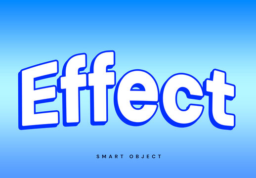 White 3d text Effect