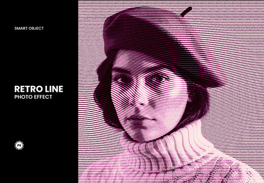 Retro Line Photo Effect