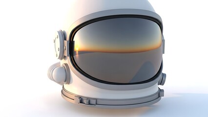 Astronaut Helmet Visor Reflection Sunset Space Exploration suit