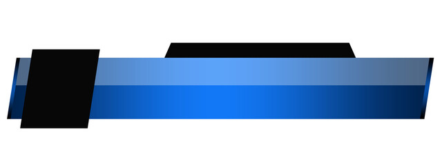 Blue shiny glassy lower third banner isolated png transparent background for news broadcast podcast and social media overlay