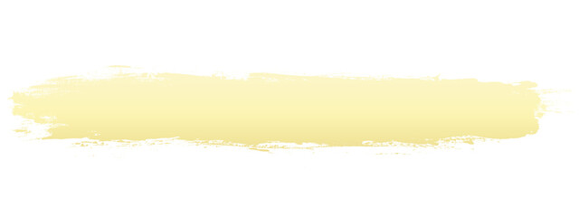 Light yellow paint brush stroke isolated png transparent background for soft highlight banner and creative design