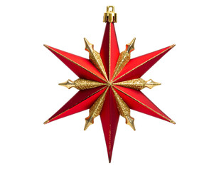 Red and gold seven-pointed star ornament