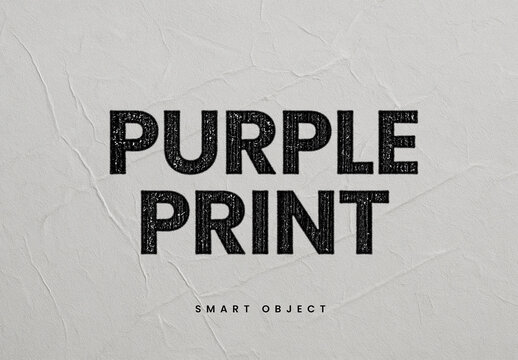 Purple Retro Print Text Effect