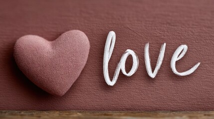  Minimalist continuous line art in crisp white on a dark blush background, inverted style handwritten script with a heart, for elegant Valentine's Day card