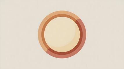 Minimalist Abstract Concentric Circles in Warm Earthy Tones with Retro Mid-Century Modern Style