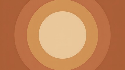 Minimalist Abstract Concentric Circles in Warm Earthy Tones with Retro Mid-Century Modern Style