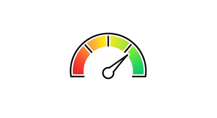 A colorful speedometer gauge with a needle pointing to a safe zone