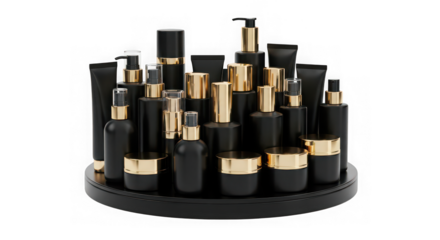 Clear Glass Soap Dispenser with Metal Pump Isolated on Transparent Background