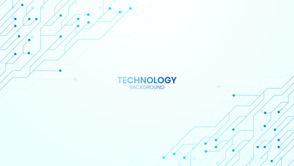 Fototapeta premium Circuit board digital technology blue background. Motherboard electronic semiconductor and computer processor