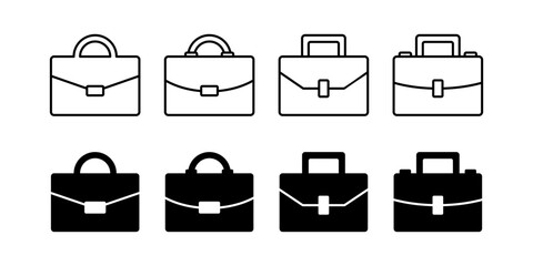Briefcase icon set. Symbol of professionalism. Trendy and modern design for business concept.