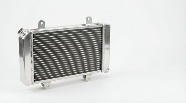 Shiny car radiator on white background for automotive projects