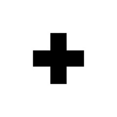 Obraz premium Simple black cross symbol on white background