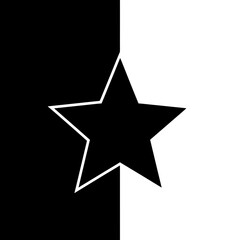Modern star symbol on contrasting black and white background