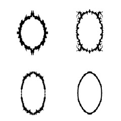 Abstract frame silhouette vector set with rough organic edges, suitable for photo frames, backgrounds, posters, layouts, overlays, and abstract graphic compositions