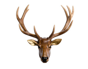 Ornate metallic stag head with large, branching antlers