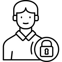Obraz premium Account Lock Outline Icon