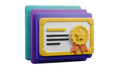 3D Certificate and Award Icons