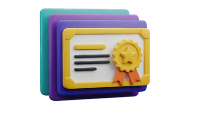 3D Certificate and Award Icons