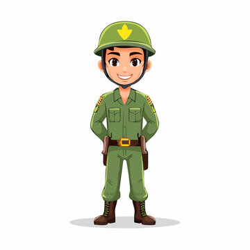 Soldier in camouflaged BDU - uniformed military soldier