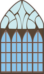 おしゃれなファンタジー風な窓のイラスト素材