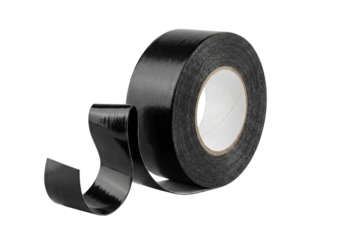 Roll of black tape. Adhesive edge guard or lead tape for sports gear.