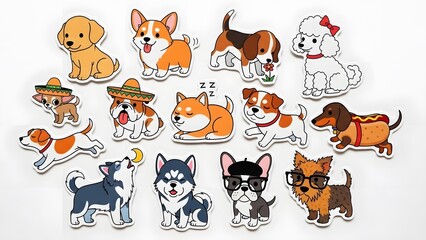 Obraz premium Corgi Dog Breeds in Various Poses