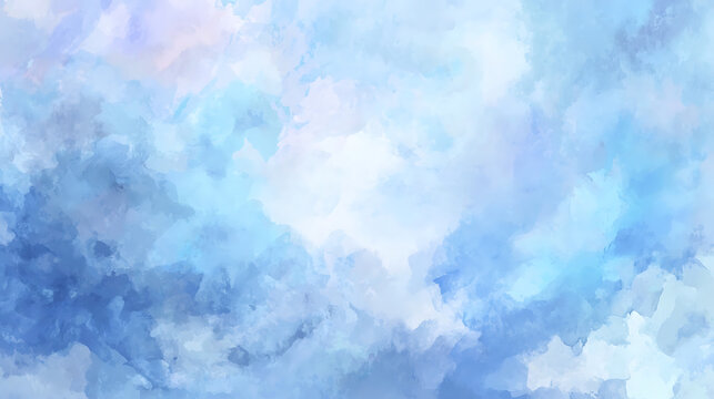 Abstract Watercolor Sky Background with Clouds ethereal
