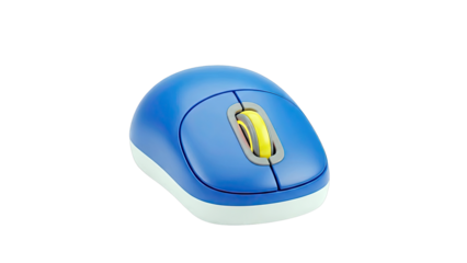 Blue and Yellow Computer Mouse