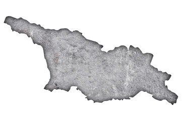 Karte von Georgien auf verwittertem Beton