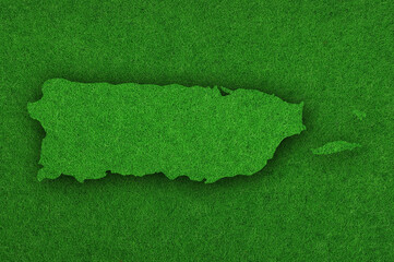 Karte von Puerto Rico auf gr&uuml;nem Filz