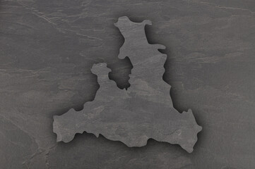 Karte von Salzburg auf dunklem Schiefer