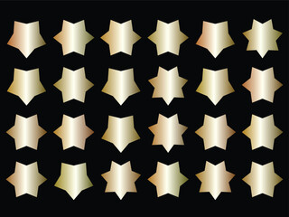 Gold gradient five-point star pattern on black background