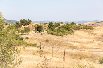 Via Francigena - mountain road between Radicofani and Contignano, comune of Radicofani, province of Siena, Tuscany, Italy