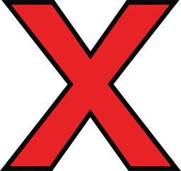 Obraz premium Bold Red X Symbol on Transparent Background for Design