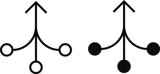 Consolidation icon. Freight grouping icons. Merger and unification symbols. Data aggregation graphic design. Business integration signs
