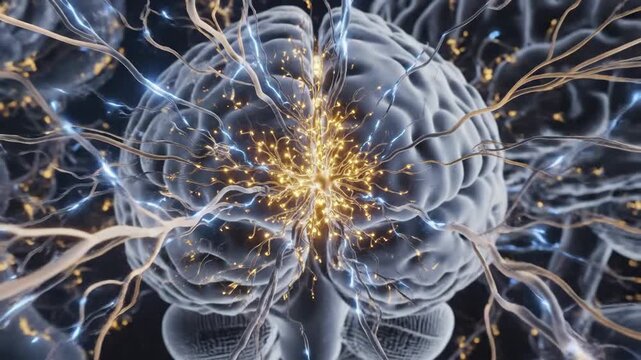 Animated Visualization of Intralaminar Thalamic Interneurons Firing with Electrical Impulses
