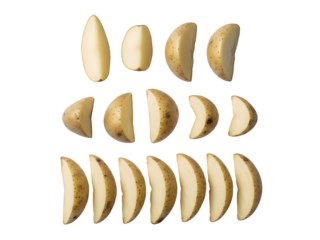 Collection of various moon phases isolated on transparent background