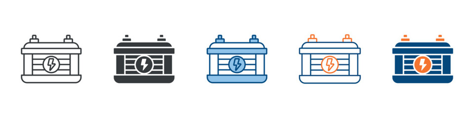 Fototapeta premium Accumulator Icon Set Multiple Style Collection 