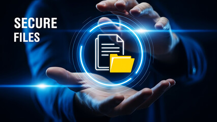 Secure file management and protection concept with encrypted documents