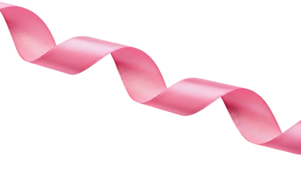 Pink satin ribbon twisting and turning