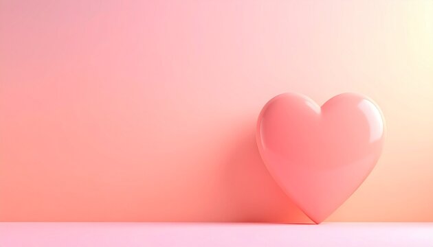Romantic Valentine's Day illustration featuring a pink paper heart shape on red and pink backgrounds as a symbolic love greeting card design for a wedding celebration or holiday decoration