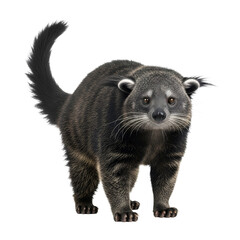 Fototapeta premium Binturong standing on all fours isolated on transparent background