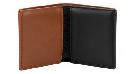 Premium Leather Bifold Wallet Isolated on Transparent Background