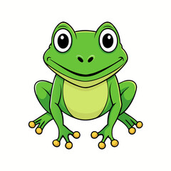 Obraz premium Green Frog Amphibian Cartoon
